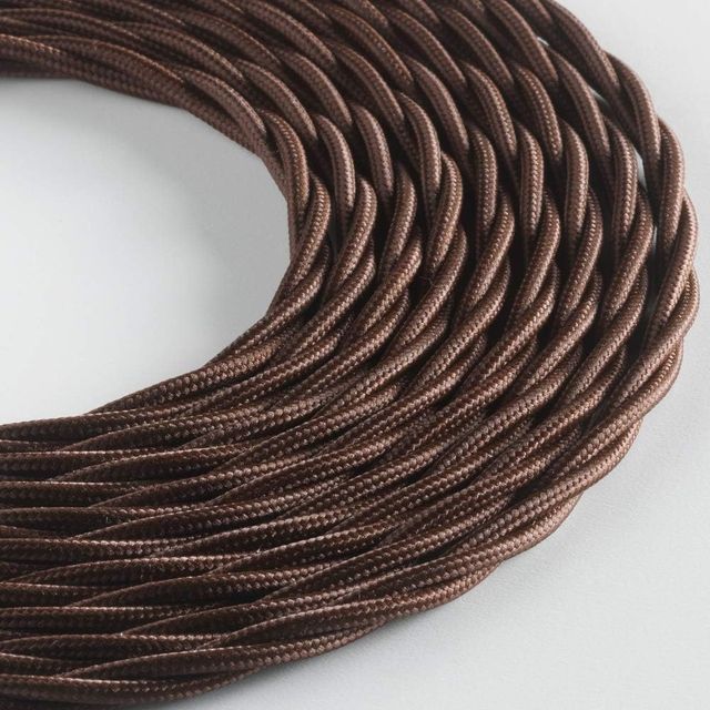 Cable textil TRENZADO MARRÓN Klartext Bella Époque