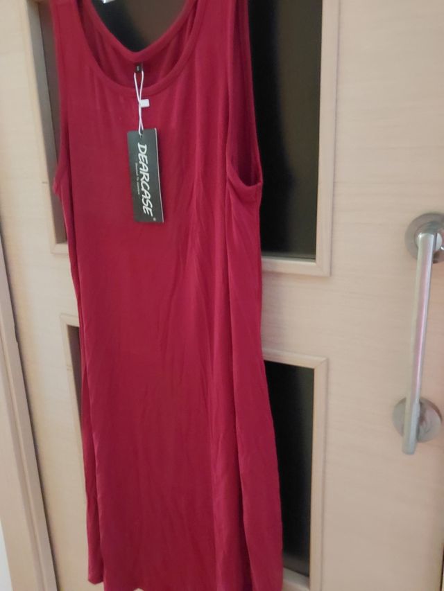 Vestido playero burdeos talla S