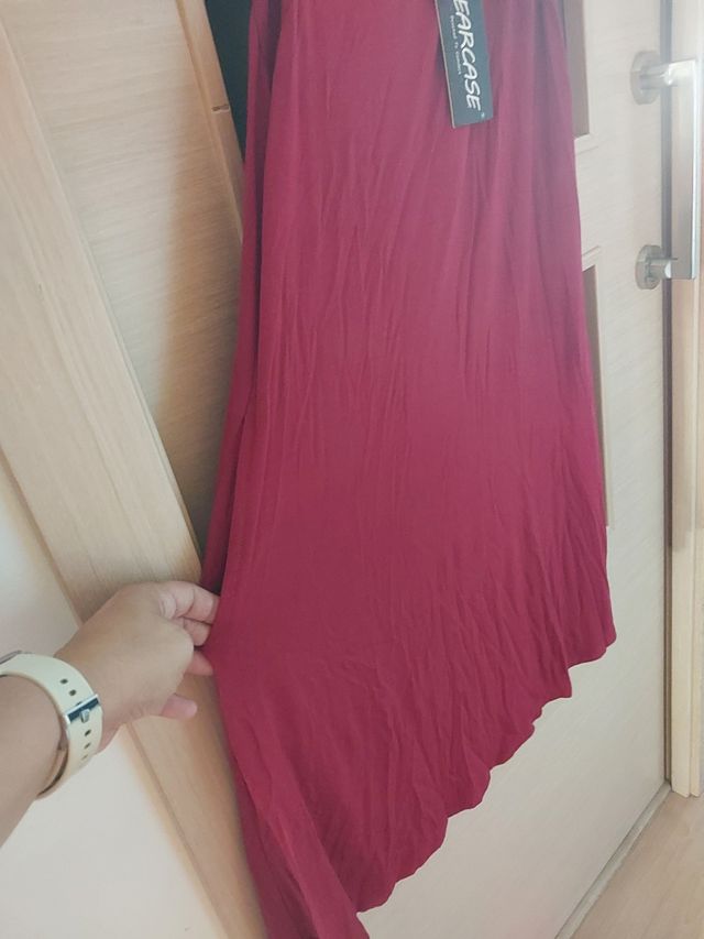 Vestido playero burdeos talla S