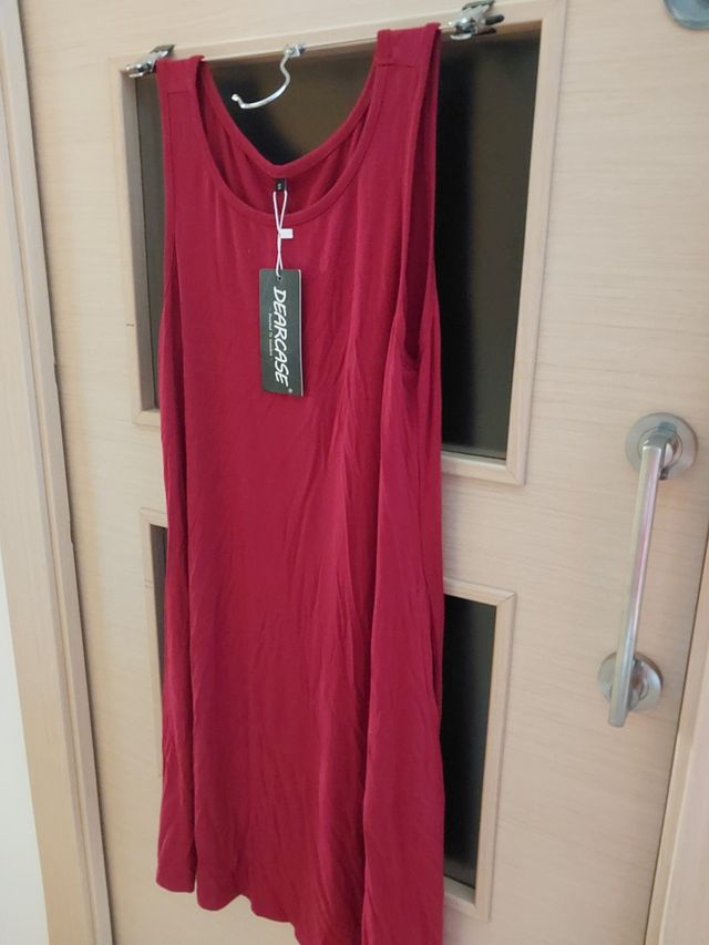 Vestido playero burdeos talla S