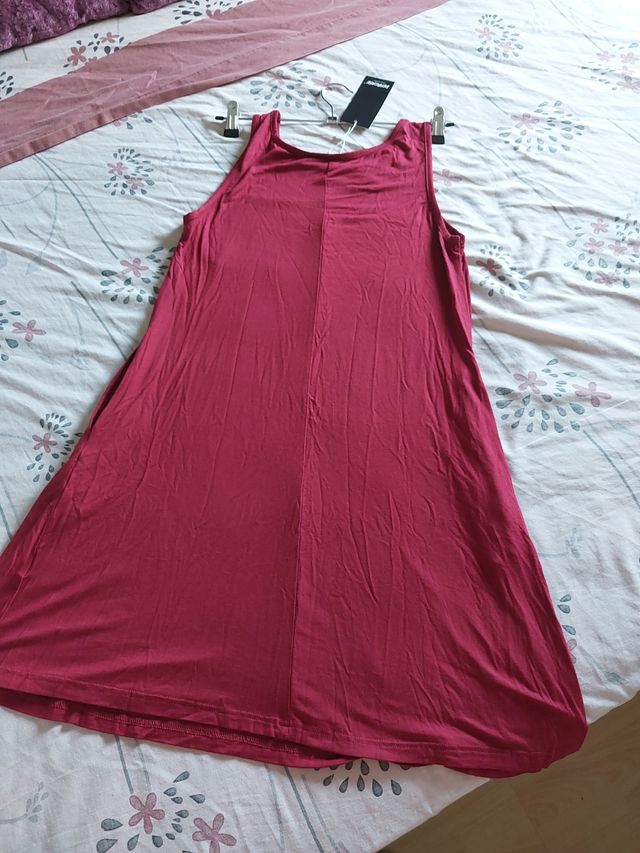 Vestido playero burdeos talla S