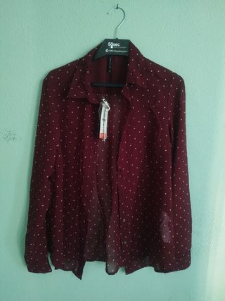 Camisa granate Stradivarius mujer 