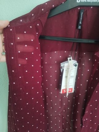 Camisa granate Stradivarius mujer 