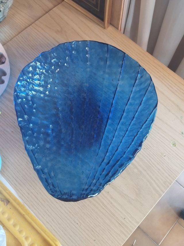 Centro de mesa decorativo deristal azul