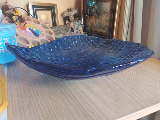 Centro de mesa decorativo deristal azul