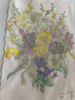 Tarjeta lámina floral London Market nueva 31x22cm