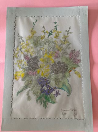 Tarjeta lámina floral London Market nueva 31x22cm