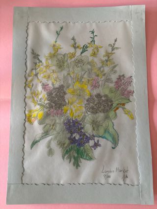 Tarjeta lámina floral London Market nueva 31x22cm