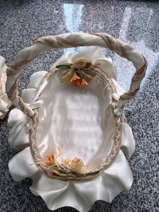 Lote cesta y cojin boda