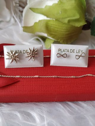 Conjunto de Plata de Ley : Cadena + 2 pa