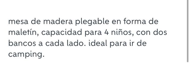 mesa madera para camping juvenil