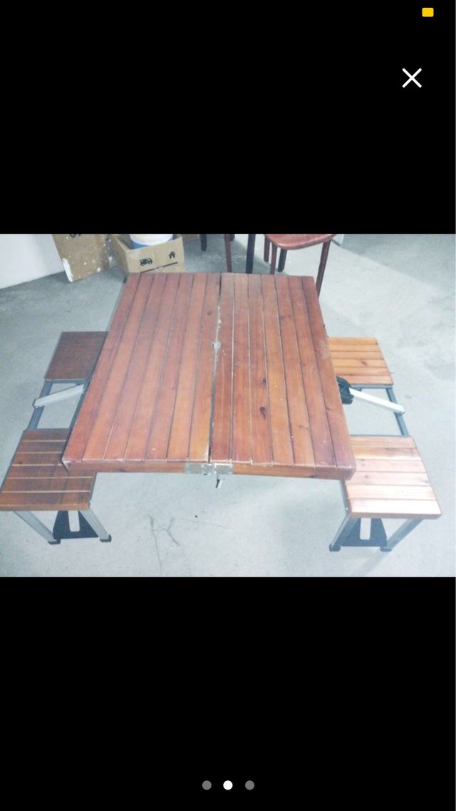 mesa madera para camping juvenil