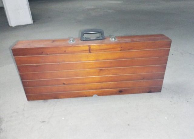 mesa madera para camping juvenil