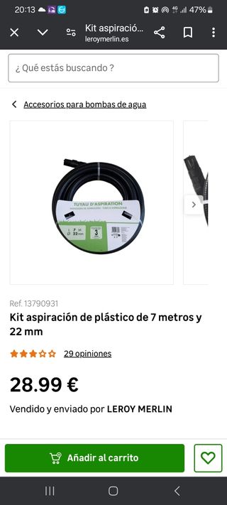 Kit manguera aspiración pozo,piscina