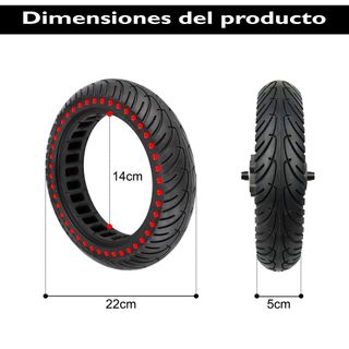 2 RUEDAS MACIZAS PATINETE 8.5×2 – PUNTOS ROJOS
