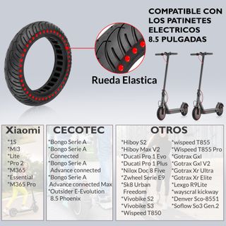 2 RUEDAS MACIZAS PATINETE 8.5×2 – PUNTOS ROJOS