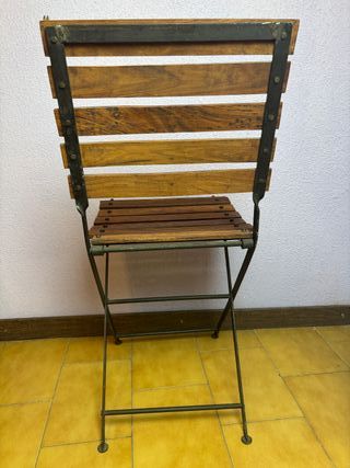Silla De Madera y Hierro Forjado