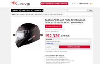 CASCO MOTO INTEGRAL (talla L) FIBRA VIDRIO LS2 