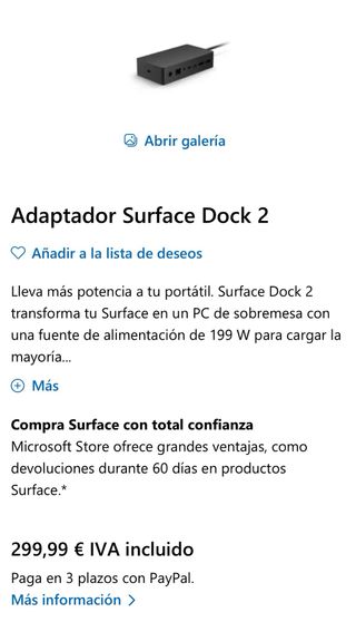 Surface dock 2, precintado