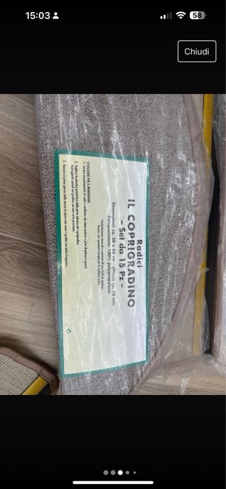 Coprigradino in tessuto