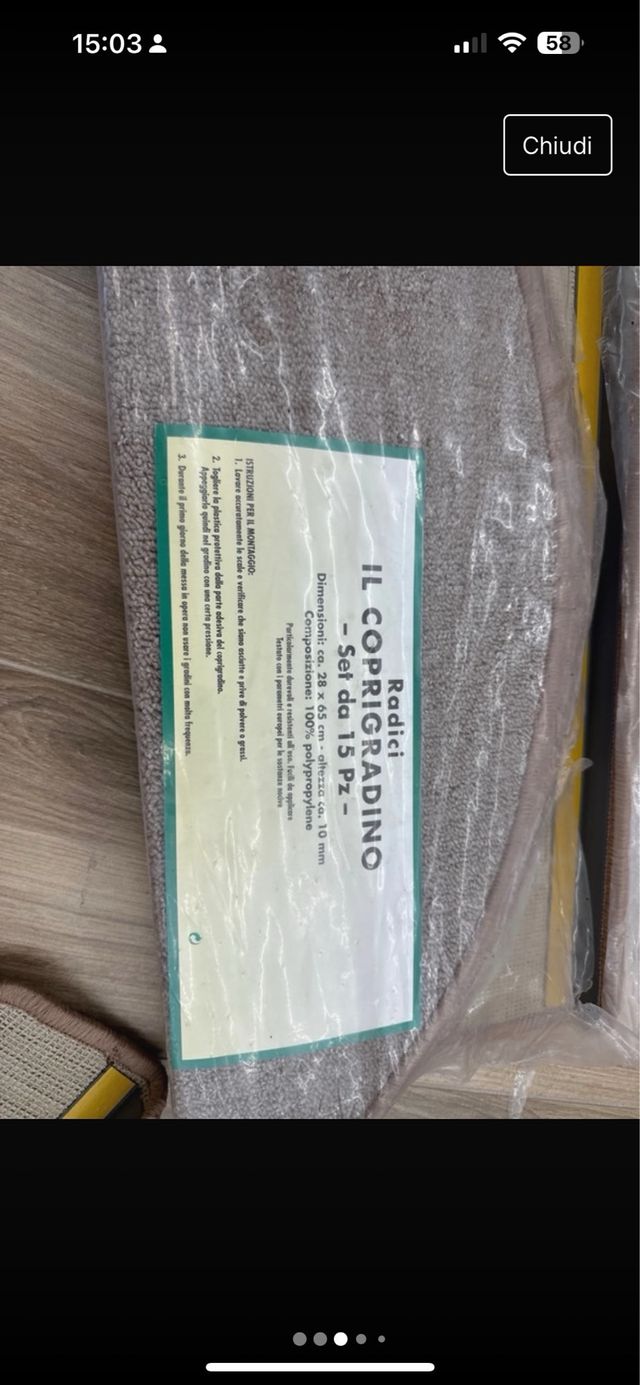 Coprigradino in tessuto