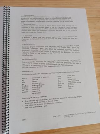 Exámenes ABAU inglés + vocabulario