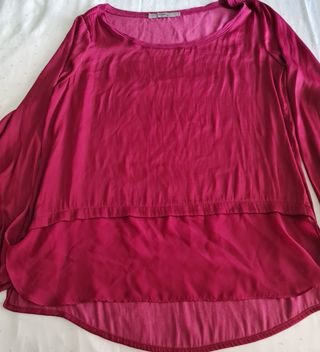 Camisa mujer Bershka burdeos 