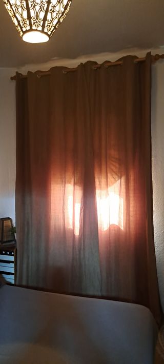 2 cortinas y barra