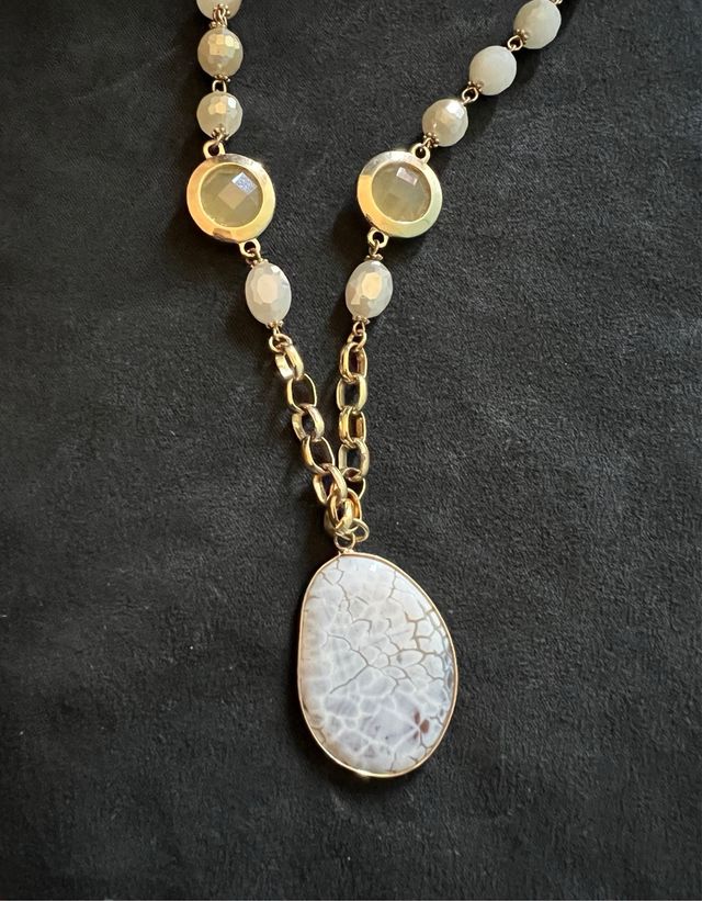 Collana donna ciondolo effetto madreperla