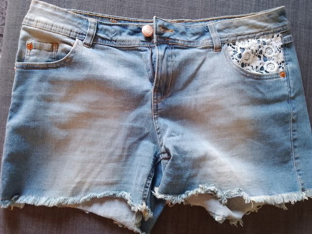 10x2 SIN ESTRENAR NUEVOS shorts vaquero encaje