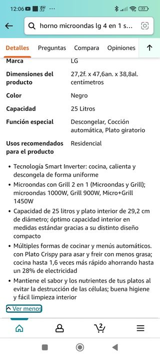 HORNO MICROHONDAS INVERTE " negociable a 80 euros"