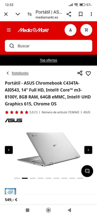 CHROMEBOOK ASUS 14" NUEVO