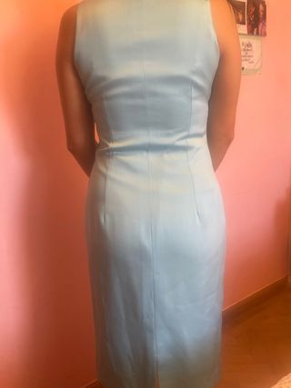 Vestido con chaqueta azul turquesa MODISTA