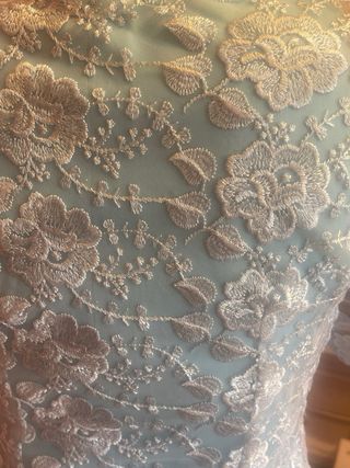 Vestido con chaqueta azul turquesa MODISTA