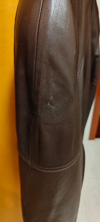 Cazadora piel hombre marrón