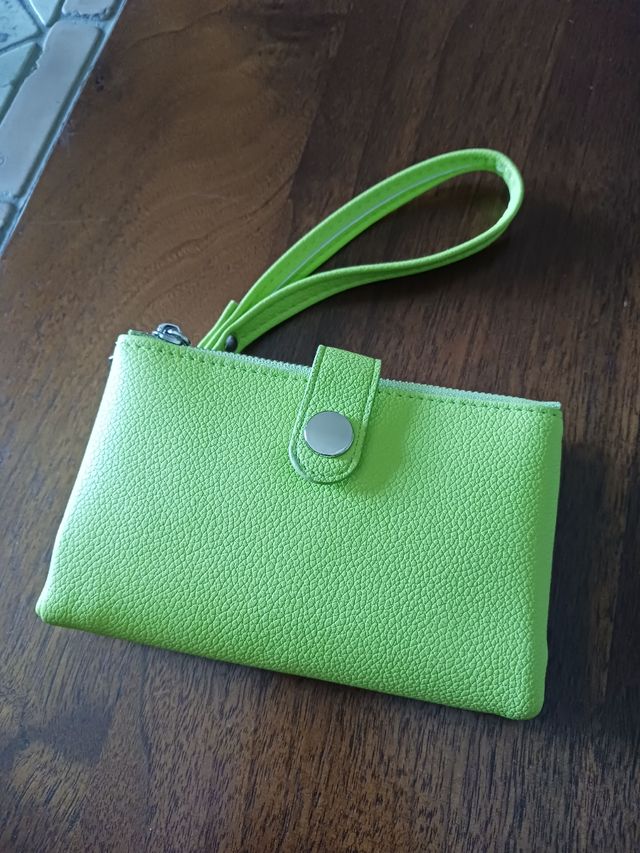 Portafoglio verde lime