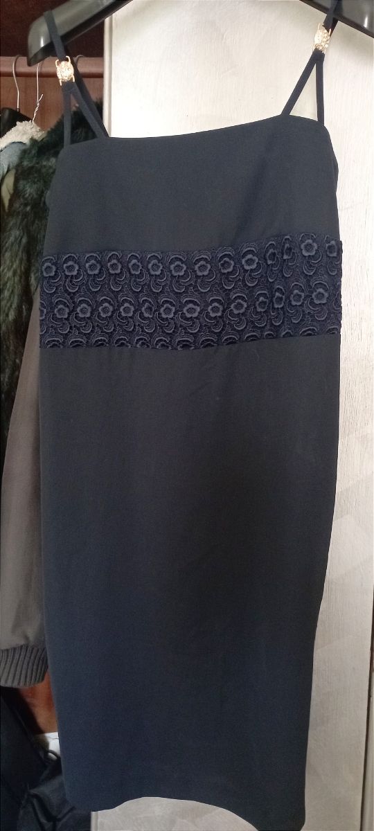 Kelly Chic abito spalle gioiello blu marino mis.XL