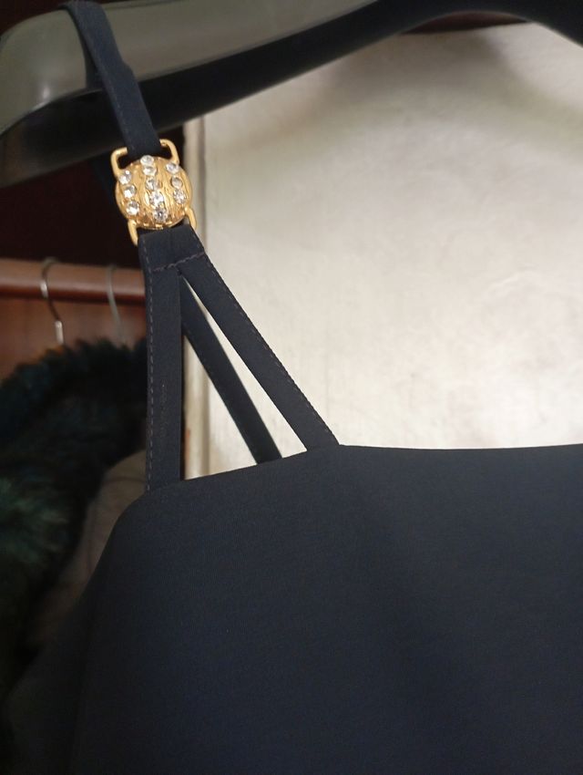 Kelly Chic abito spalle gioiello blu marino mis.XL