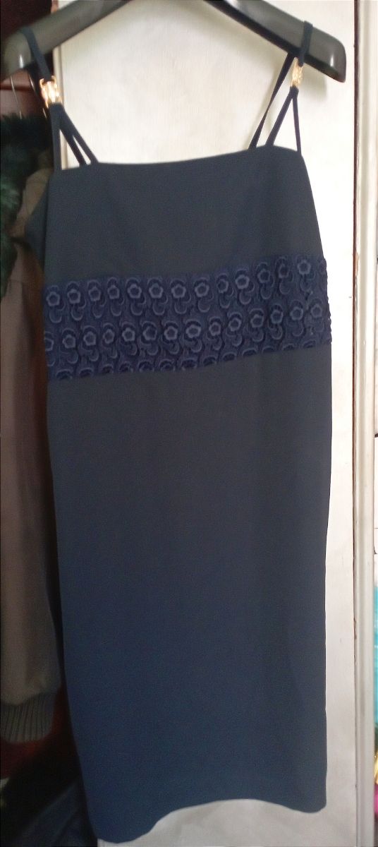 Kelly Chic abito spalle gioiello blu marino mis.XL