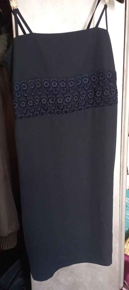 Kelly Chic abito spalle gioiello blu marino mis.XL