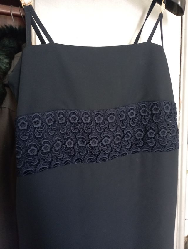 Kelly Chic abito spalle gioiello blu marino mis.XL