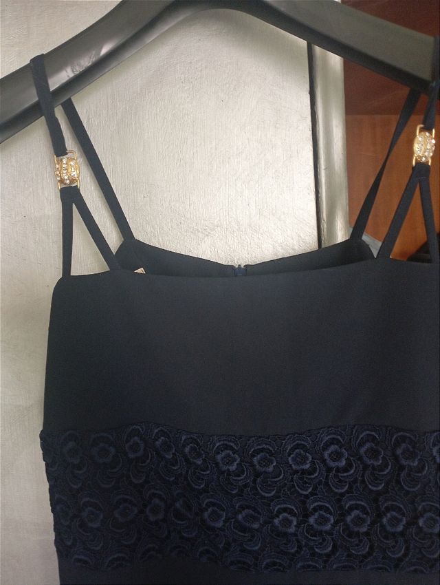 Kelly Chic abito spalle gioiello blu marino mis.XL