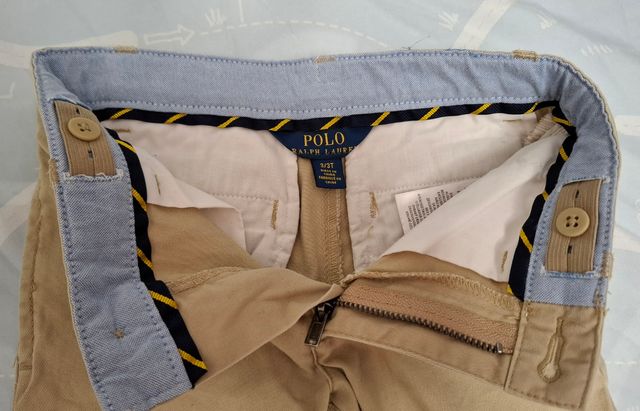 Pantalon T.3 Ralph Lauren beige con cinturon