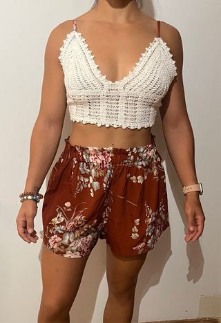 conjunto top ganchillo y pantalon