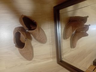 Botines de piel enrejillados y suave n°39