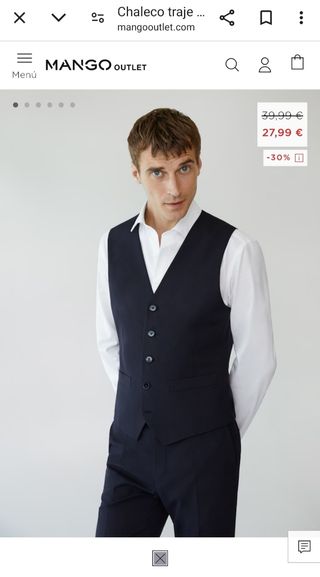 Chaleco azul oscuro Mango