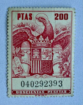 Sello fiscal timbre del estado 200 PTAS