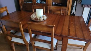 6 sillas de pino macizas color castaño