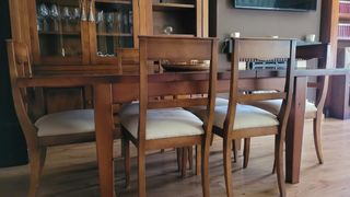 6 sillas de pino macizas color castaño