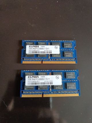 Memoria RAM da 2gb cadauna per notebook